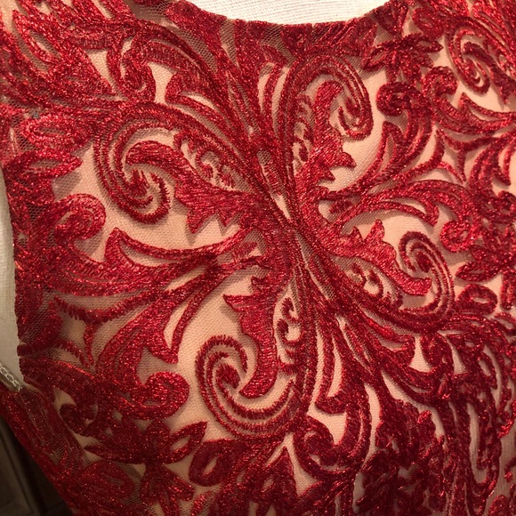 Red and Gold Lace Dress - Picture 7 of 7